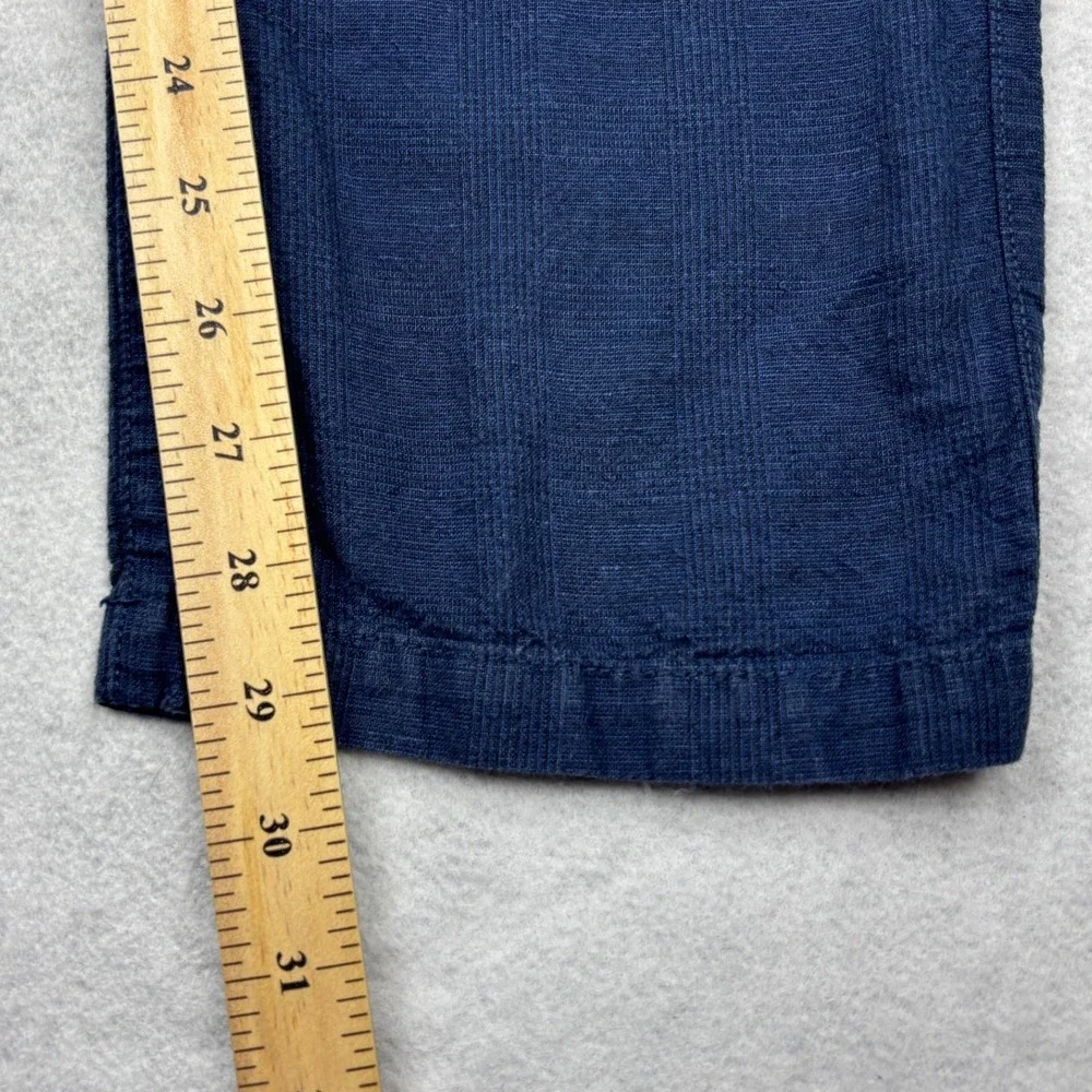 Banana Republic Aiden Mens 33x30 Navy Blue Linen Cotton Chino Pants 184661